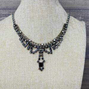 Fossil Silver and Gold Tone Rhinestone Statement Collar Necklace